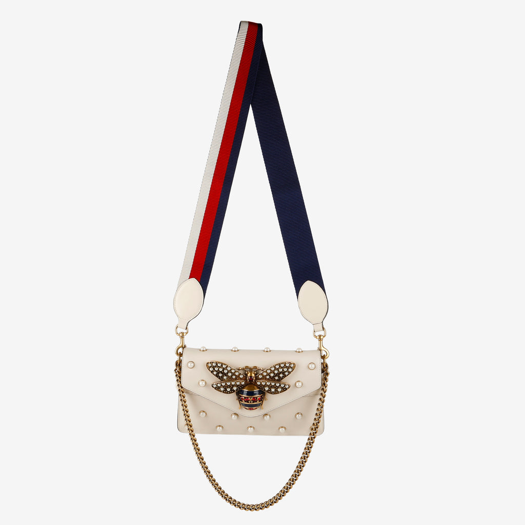Broadway Pearly Bee Shoulder Bag, Cream 1
