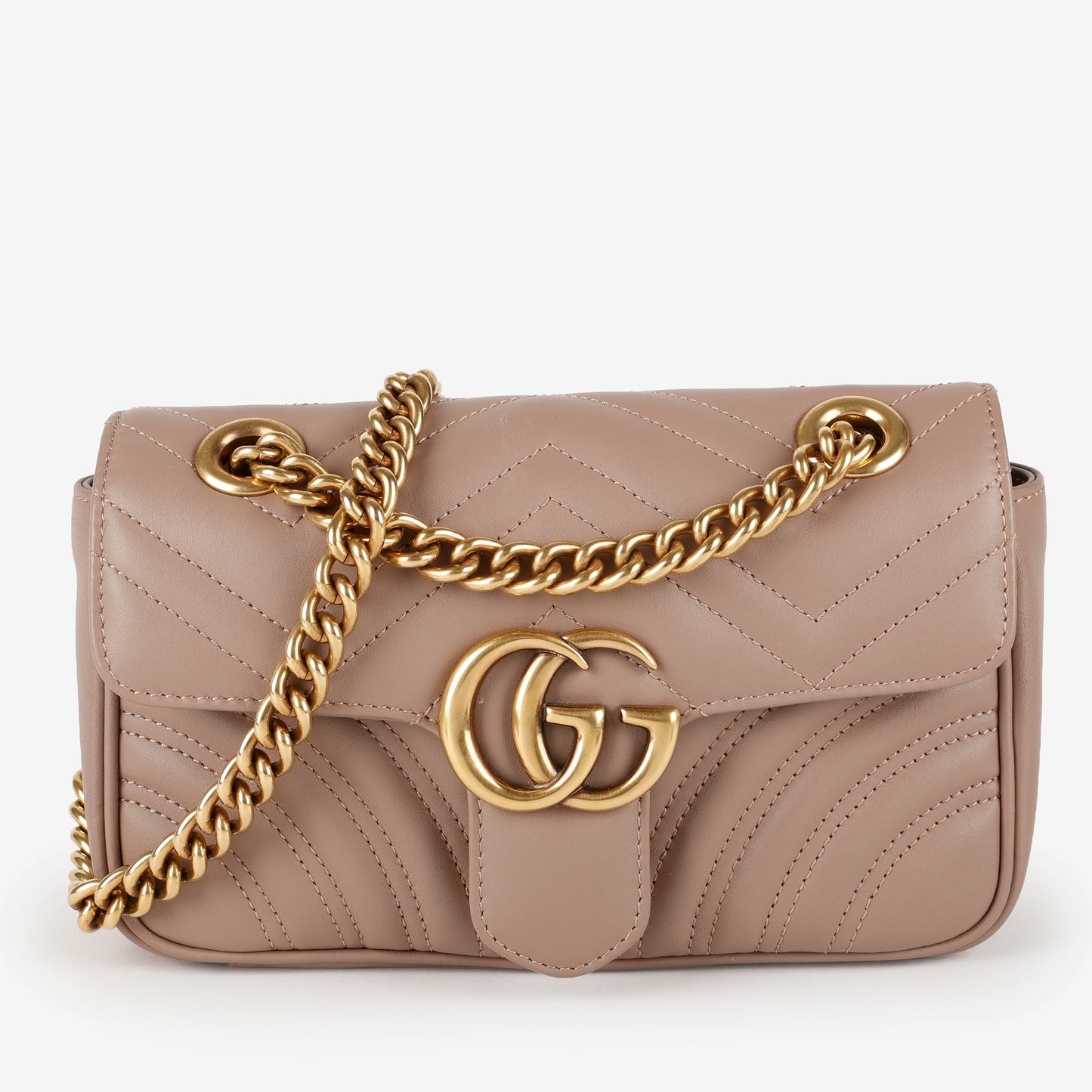 Mini GG Marmont Flap Bag, Dusty Rose