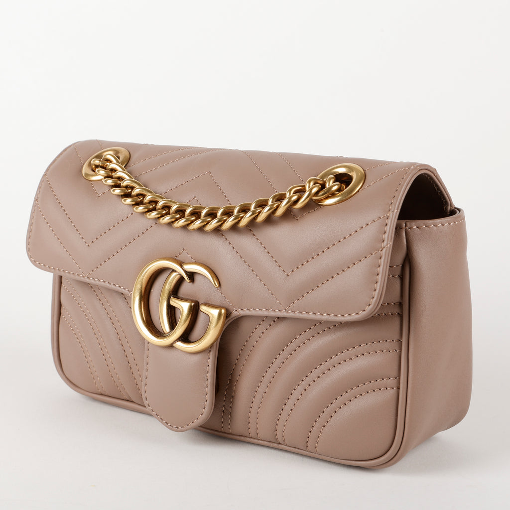 Mini GG Marmont Flap Bag, Dusty Rose