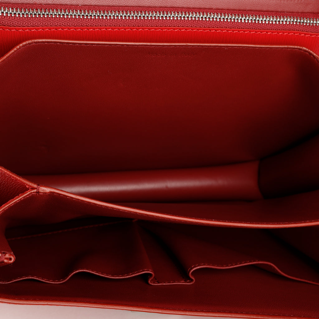 Medium Box Bag, Red Spazzolato Calfskin