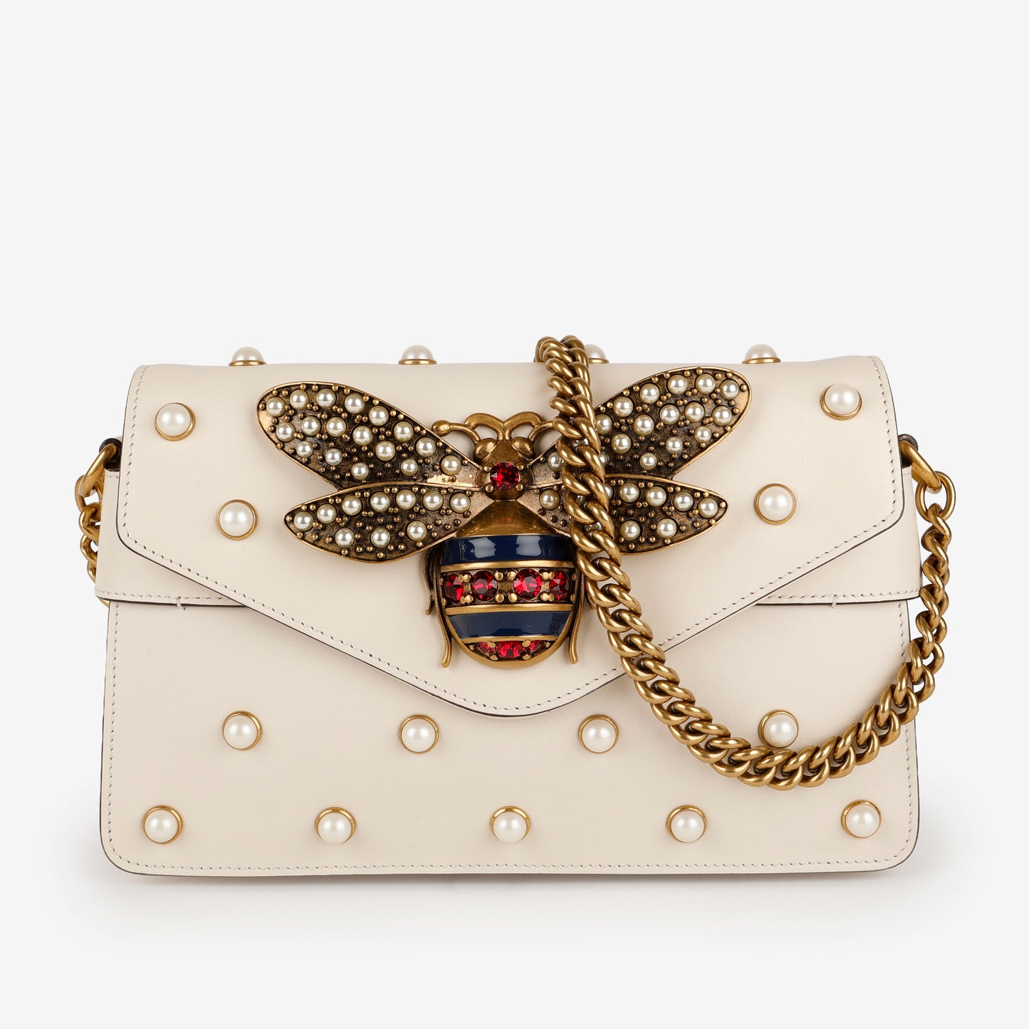 Broadway Pearly Bee Shoulder Bag, Cream 2