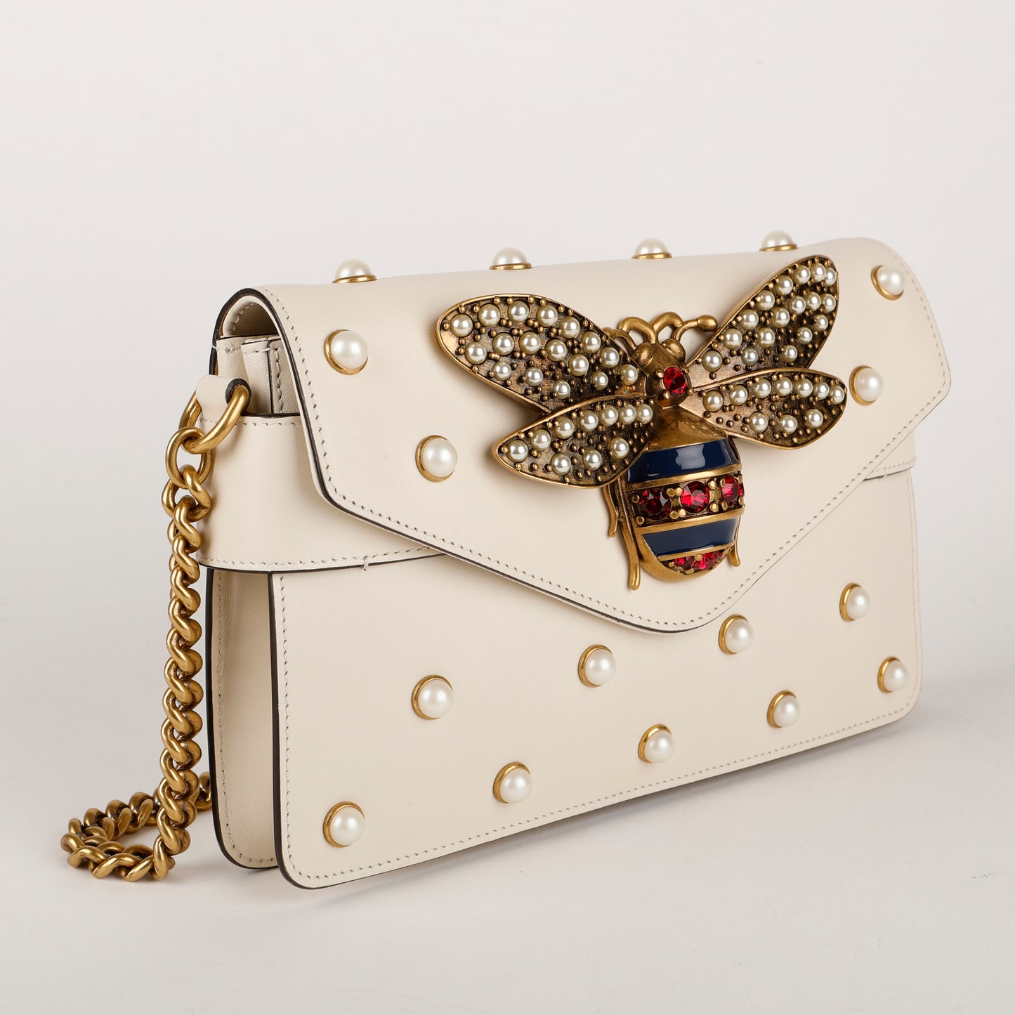 Broadway Pearly Bee Shoulder Bag, Cream 2
