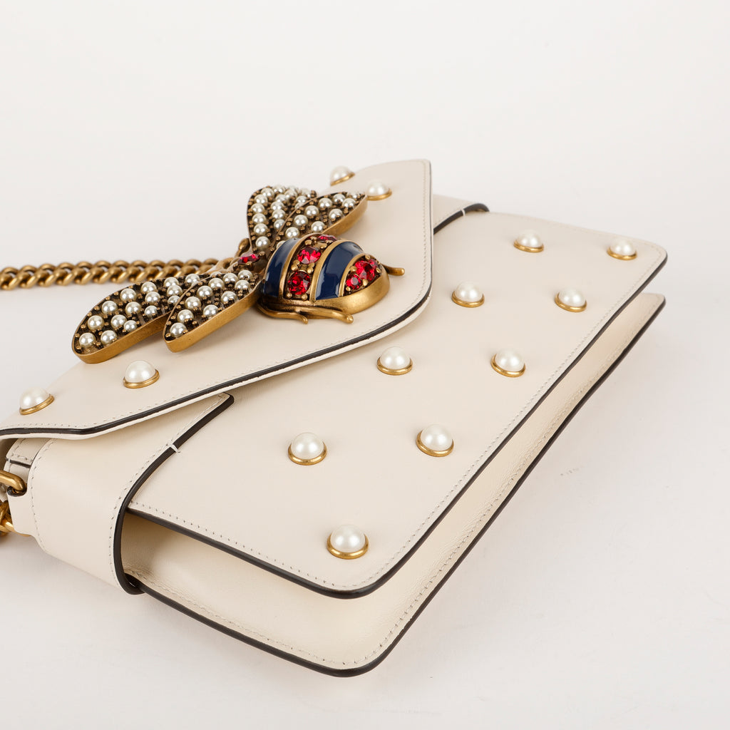 Broadway Pearly Bee Shoulder Bag, Cream 2