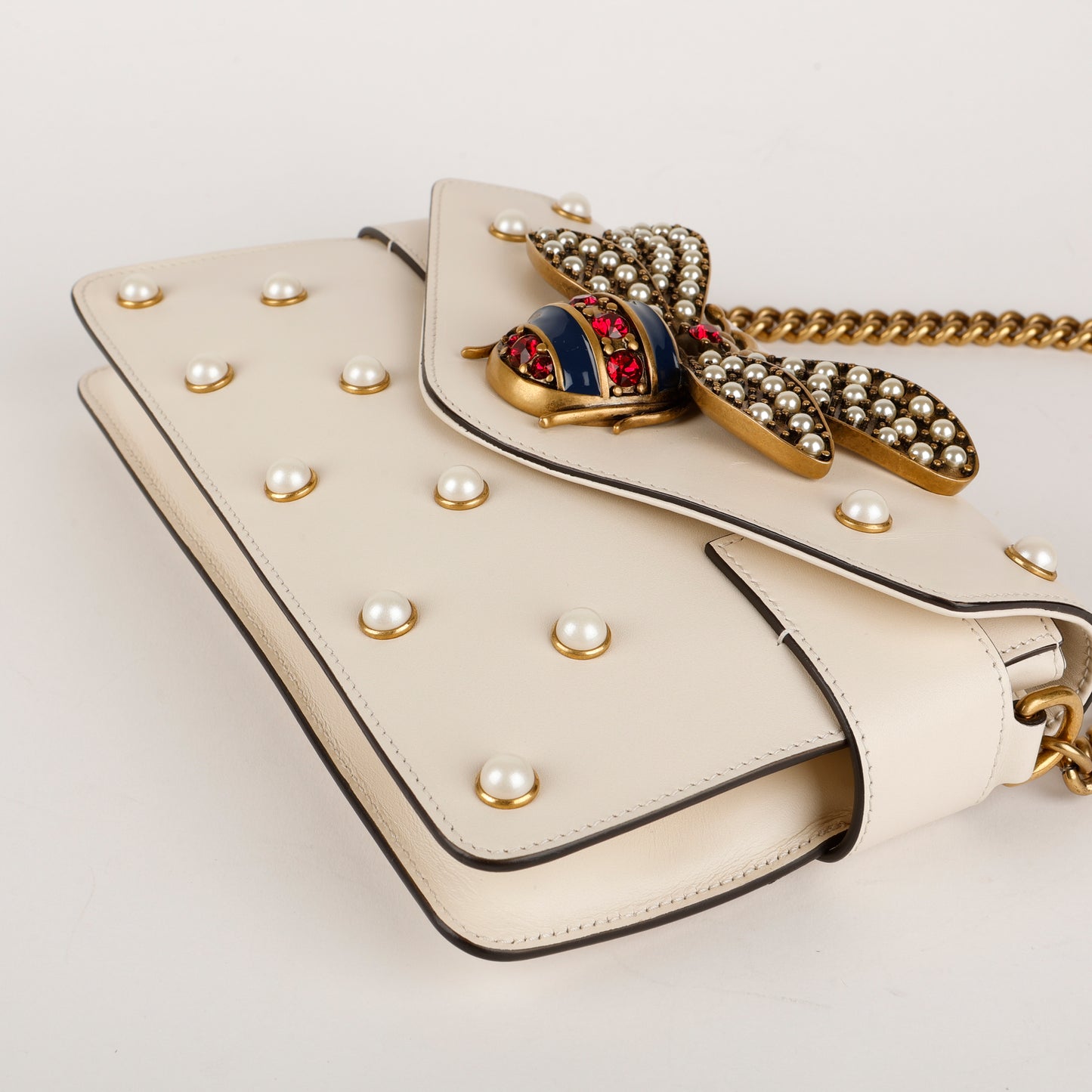 Broadway Pearly Bee Shoulder Bag, Cream 2