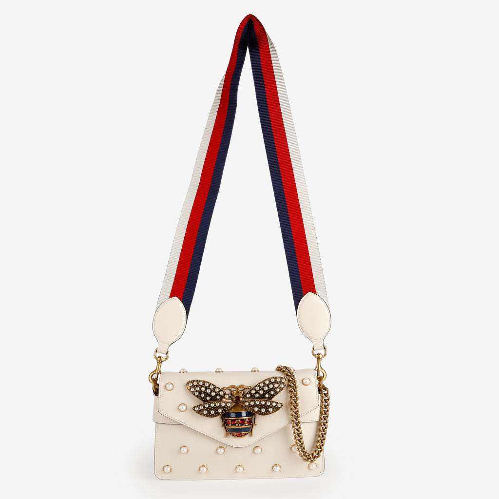 Broadway Pearly Bee Shoulder Bag, Cream 2