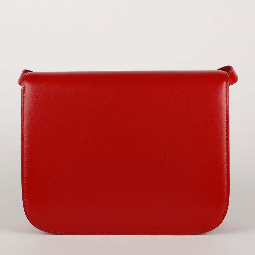 Medium Box Bag, Red Smooth Calfskin