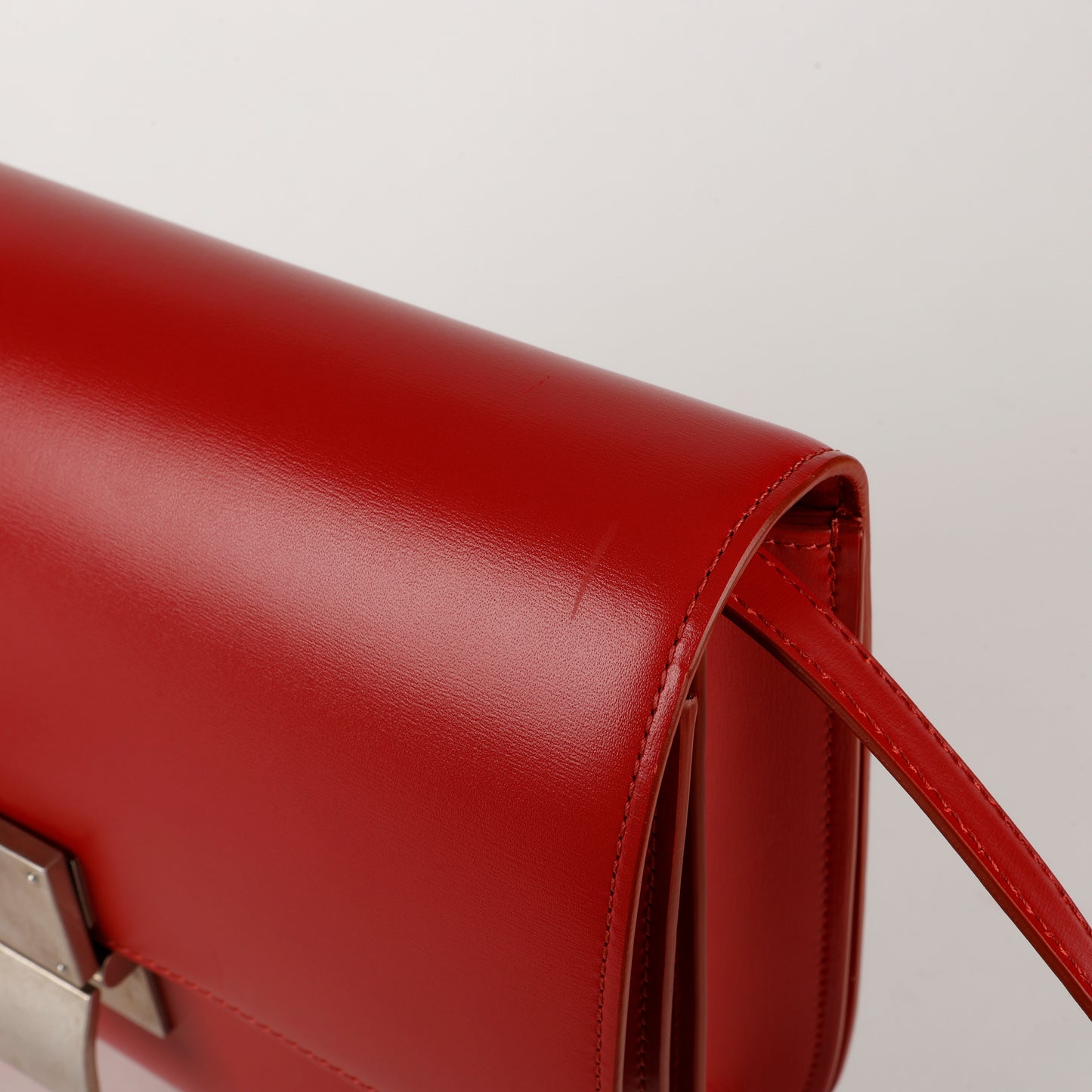 Medium Box Bag, Red Smooth Calfskin