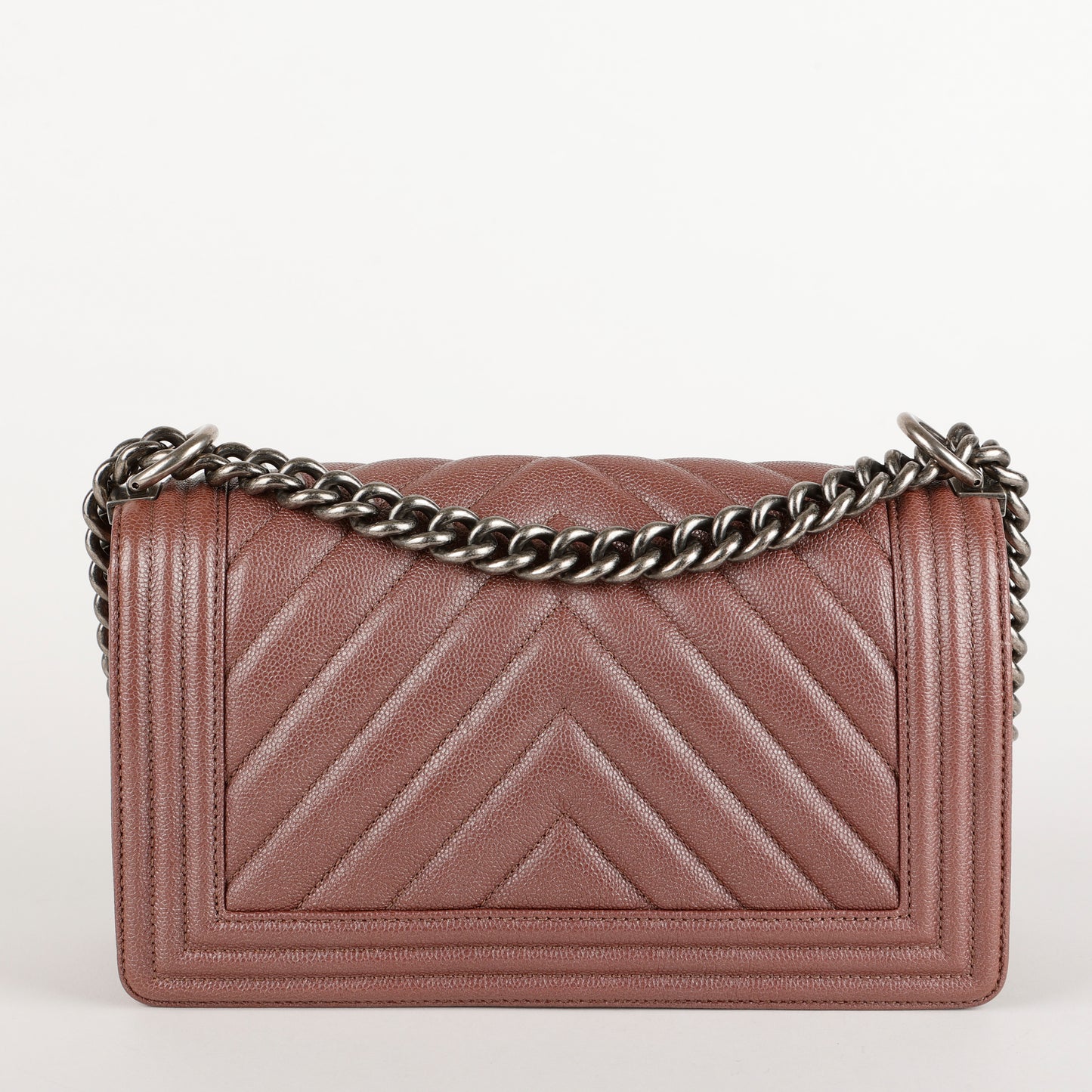 Old Medium Boy Bag, Plum Purple Caviar