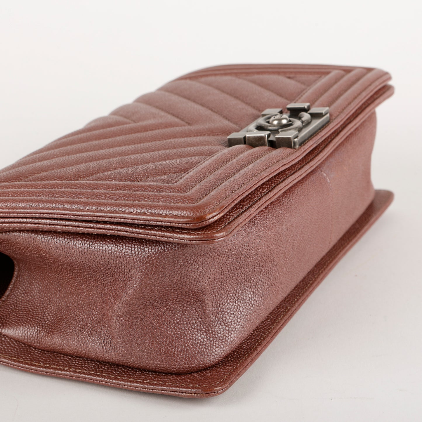 Old Medium Boy Bag, Plum Purple Caviar