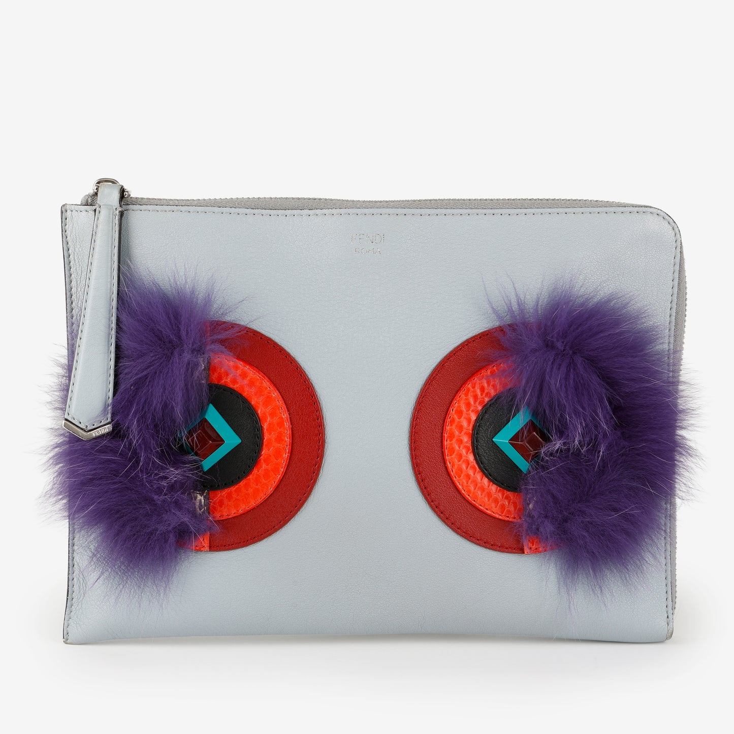 Blue and Purple Feather, Python Eyes Monster Clutch