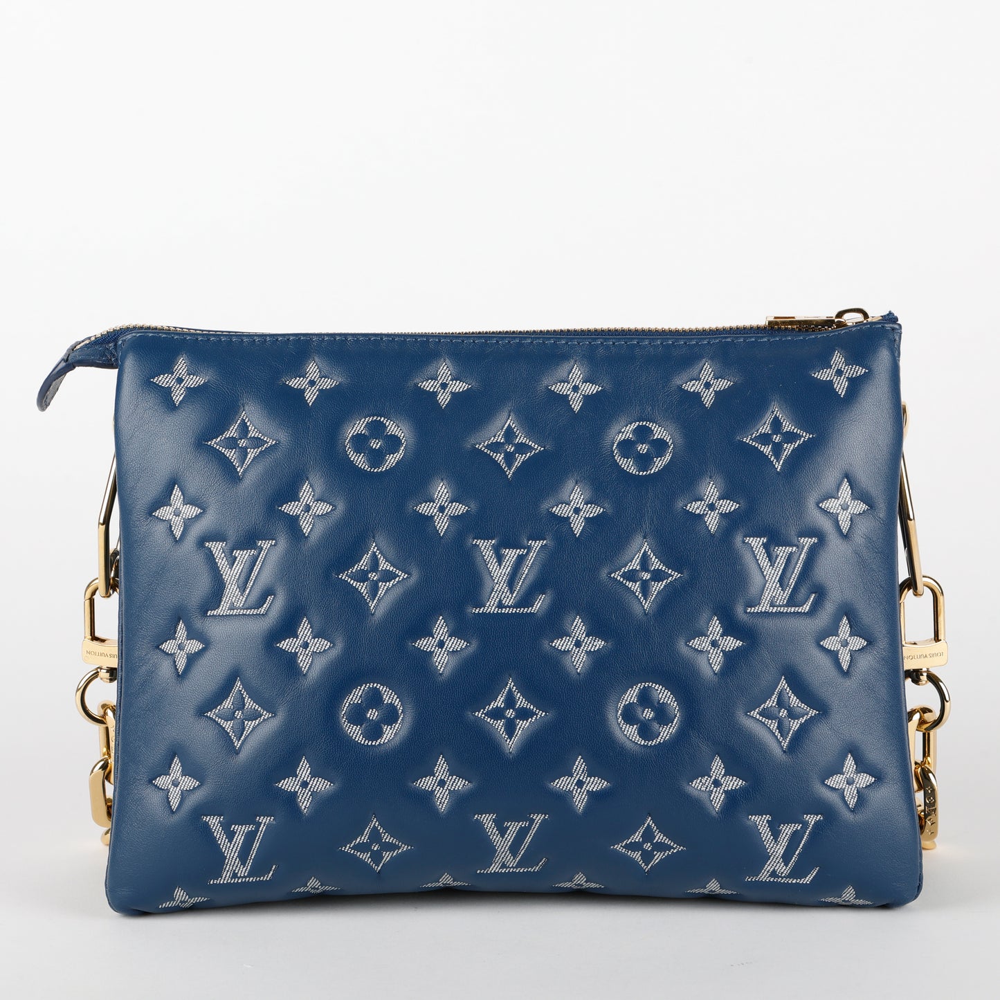 Coussin PM, Denim Empreinte