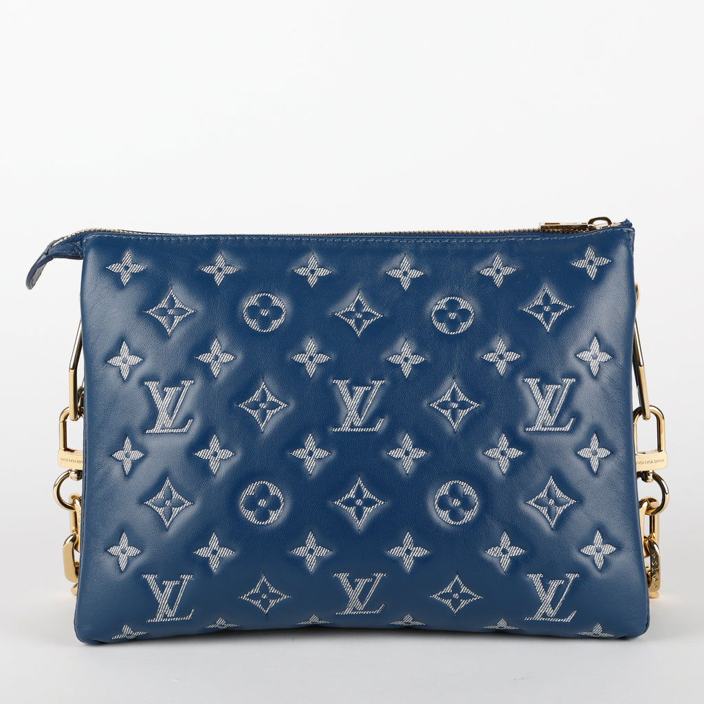 Coussin PM, Denim Empreinte