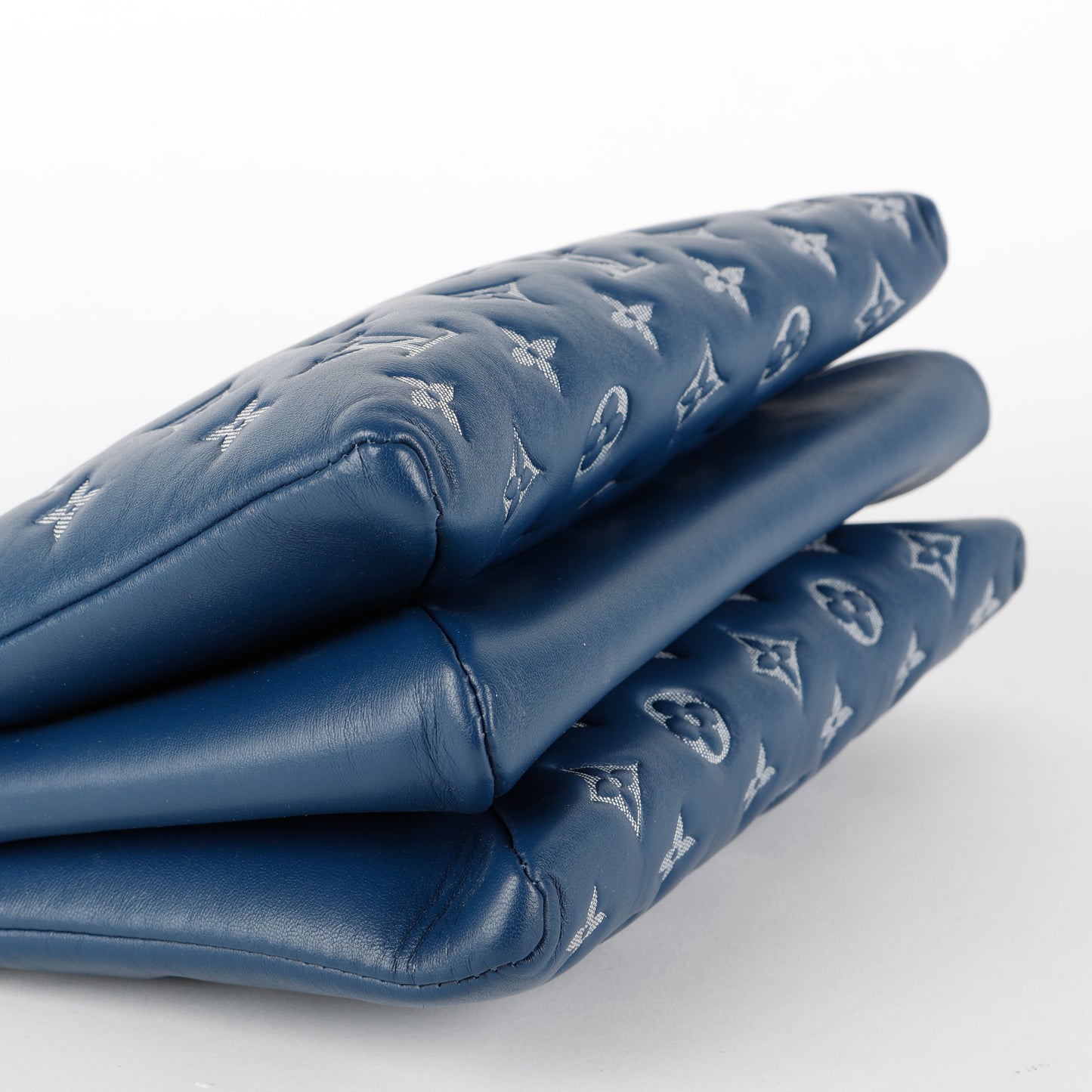 Coussin PM, Denim Empreinte