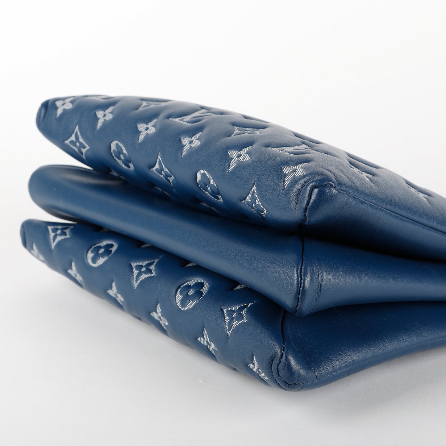 Coussin PM, Denim Empreinte