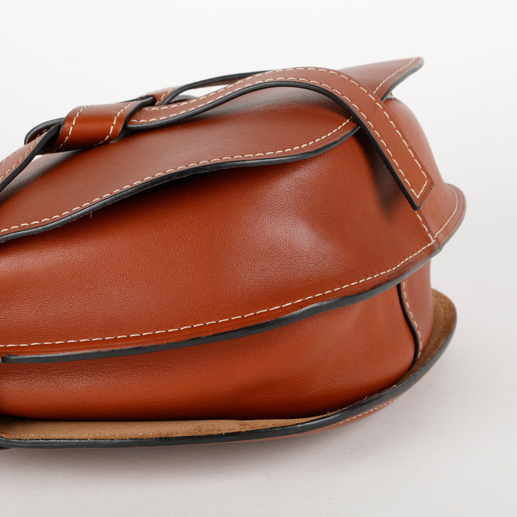 Medium Gate Shoulder Bag, Brown Calfskin