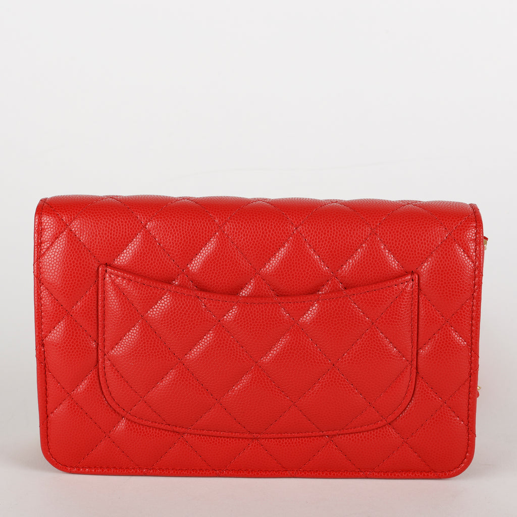 Twist Your Buttons Wallet on Chain, Red Caviar