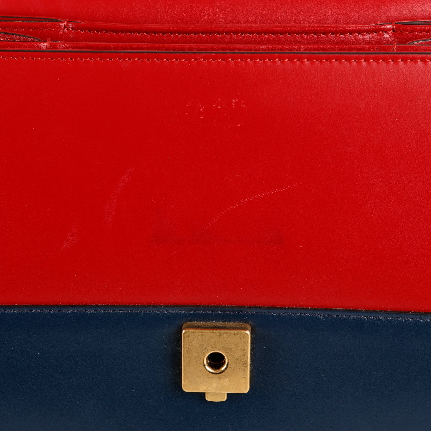 Small Supreme Queen Margaret Top Handle, Red/Navy/Pink