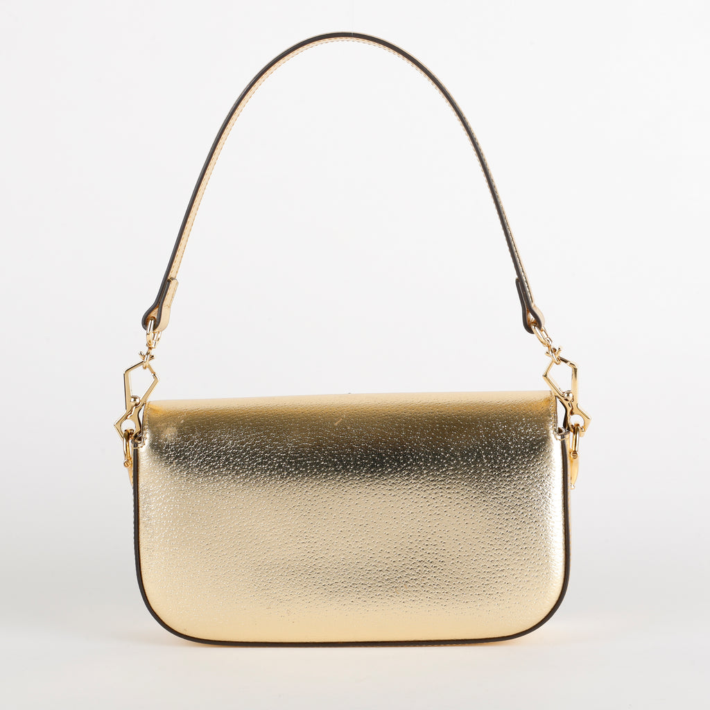 G X Adidas Horsebit Shoulder Bag, Metallic Gold