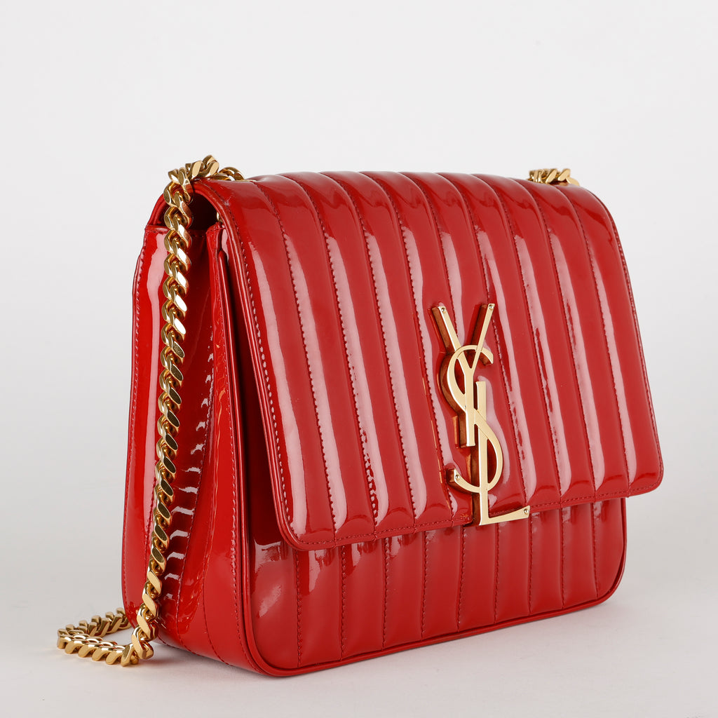 Medium Vicky Crossbody, Red Patent Leather
