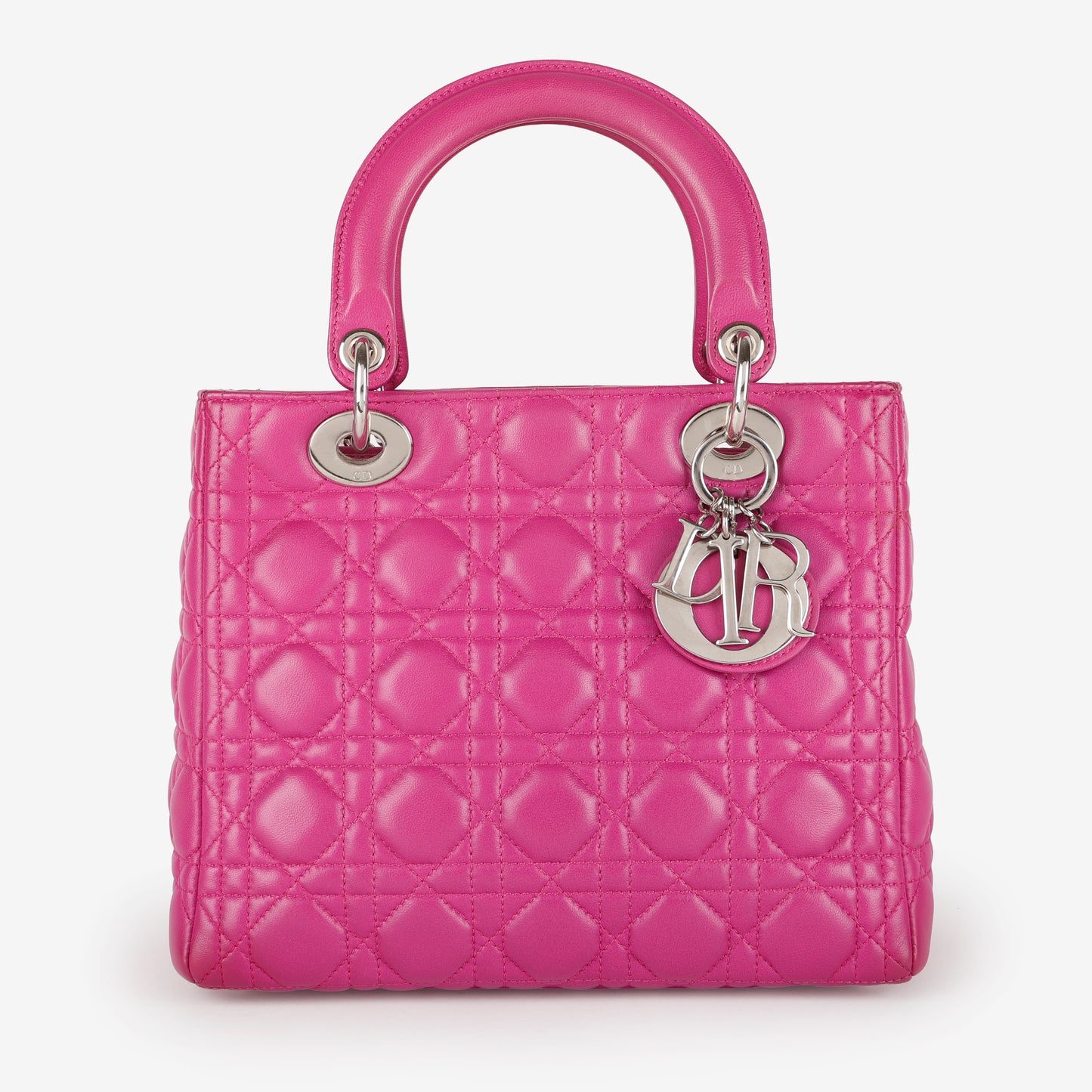Medium Lady Dior, Magenta Lambskin