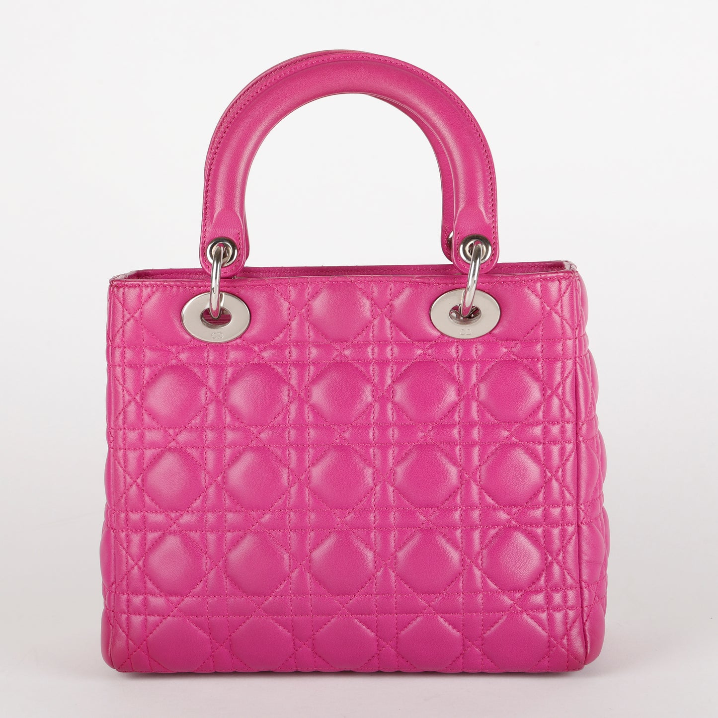 Medium Lady Dior, Magenta Lambskin