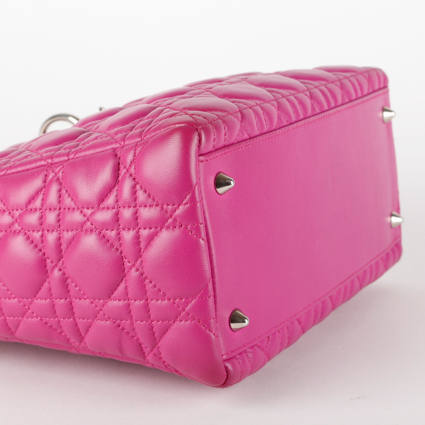 Medium Lady Dior, Magenta Lambskin