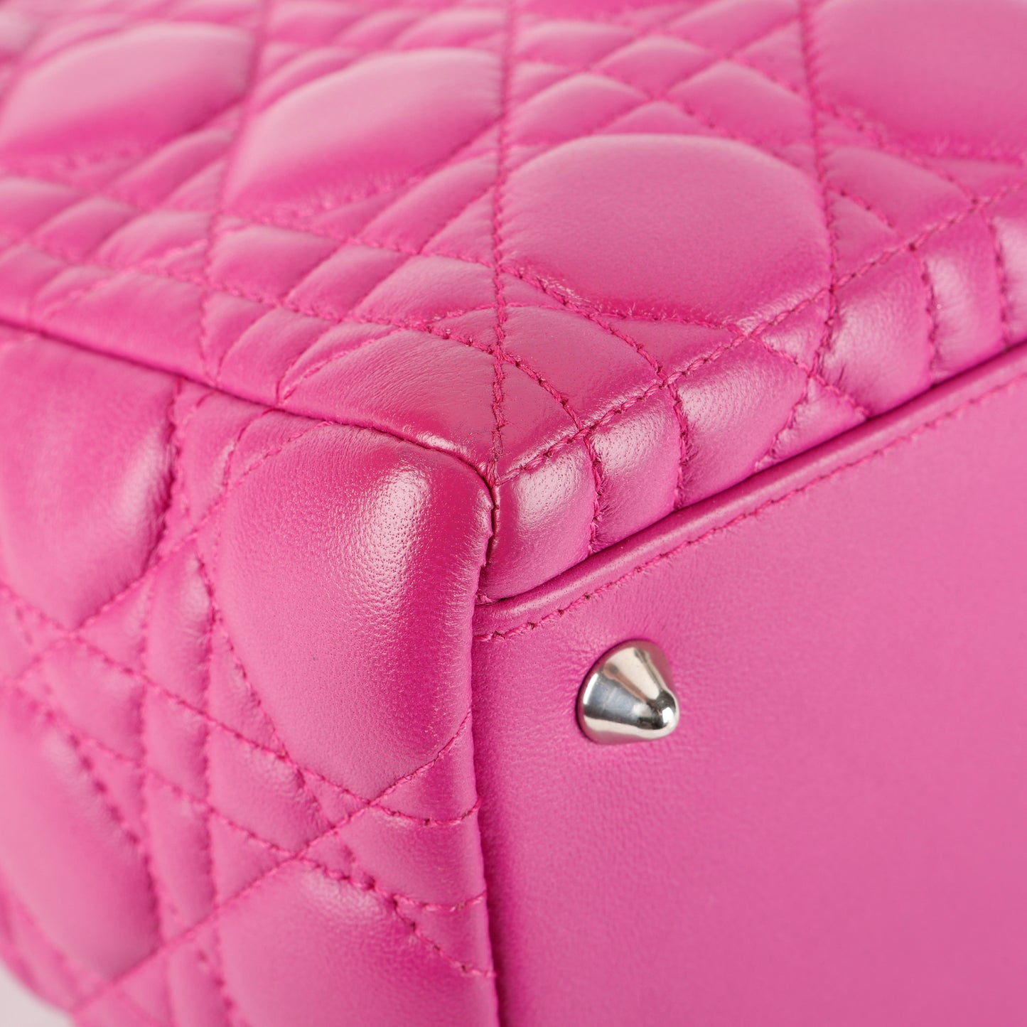 Medium Lady Dior, Magenta Lambskin
