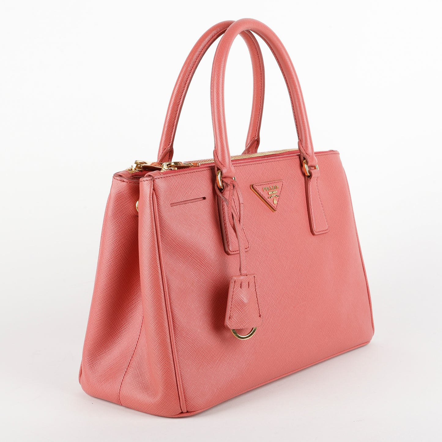 Medium Galleria Tote, Pink Saffiano