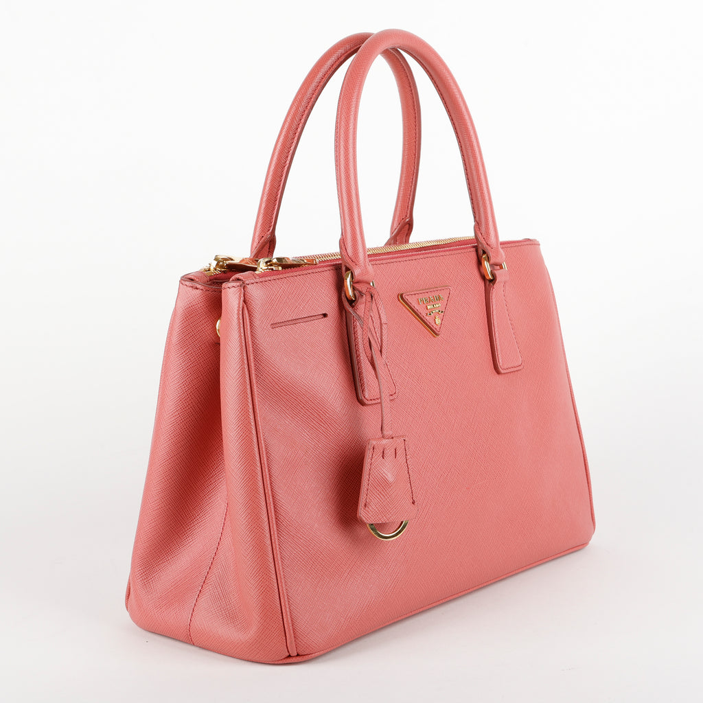 Medium Galleria Tote, Pink Saffiano