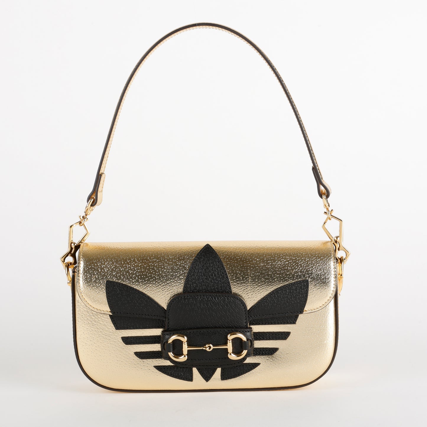 G X Adidas Horsebit Shoulder Bag, Metallic Gold
