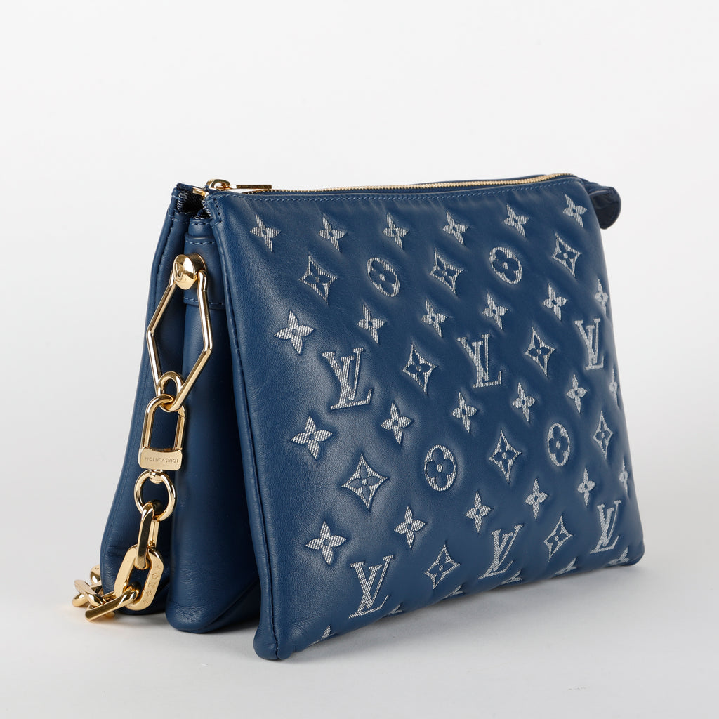 Coussin PM, Denim Empreinte