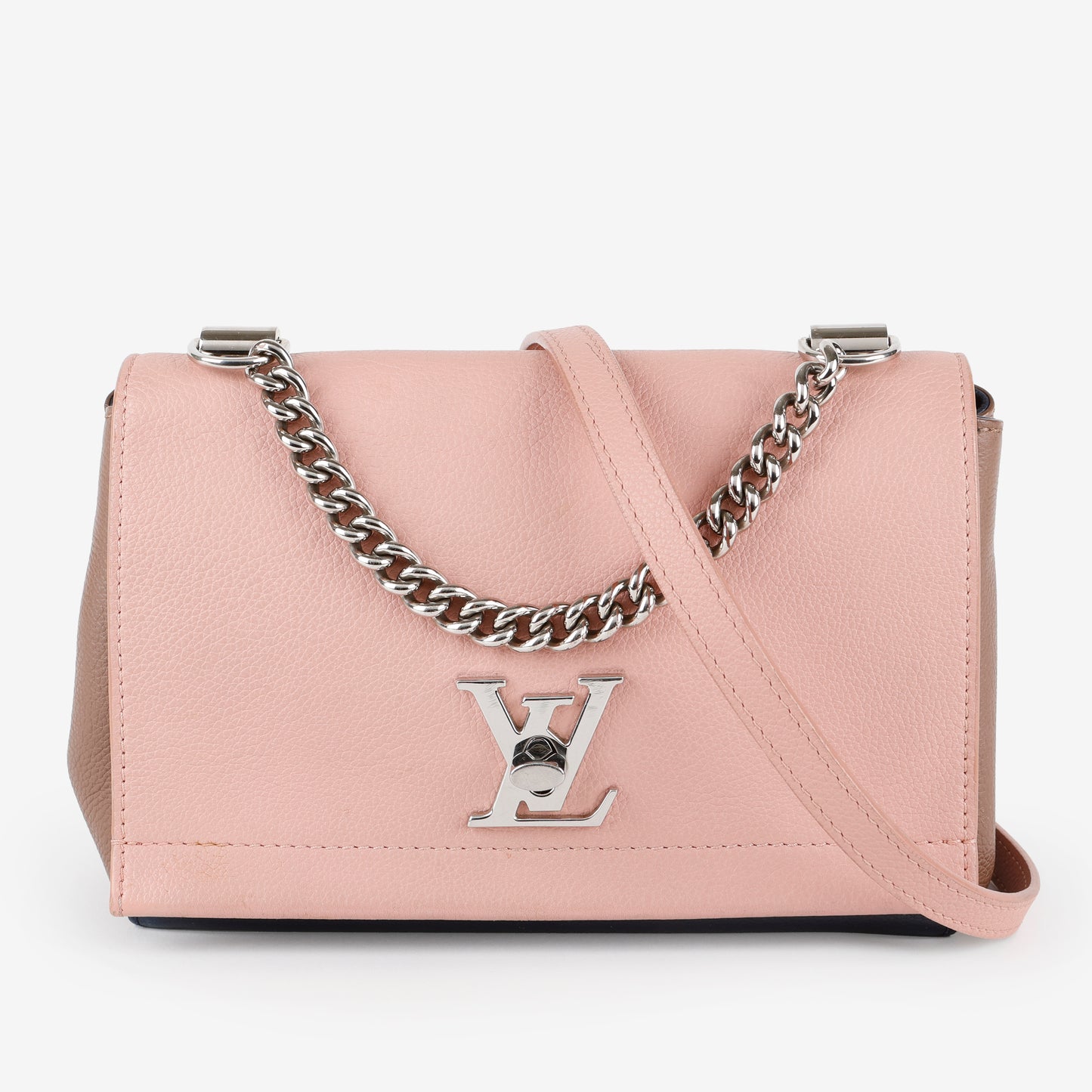 Lock Me BB, Magnolia/Beige/Navy Calfskin