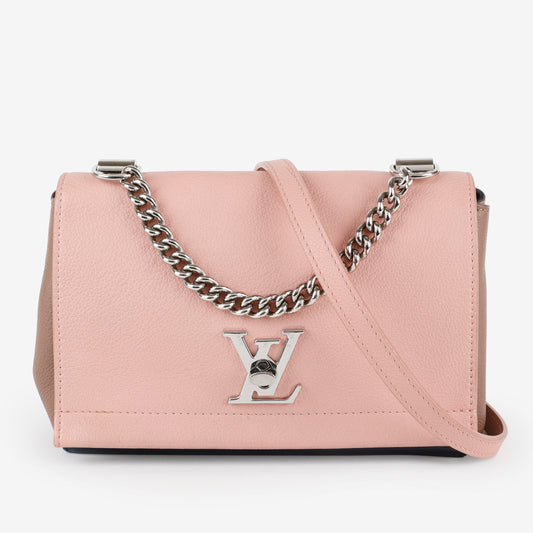 Lock Me BB, Magnolia/Beige/Navy Calfskin