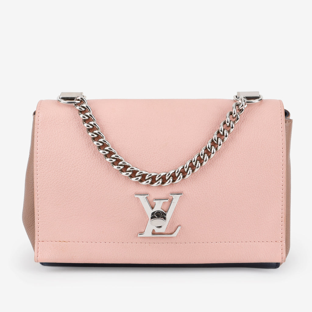 Lock Me BB, Magnolia/Beige/Navy Calfskin