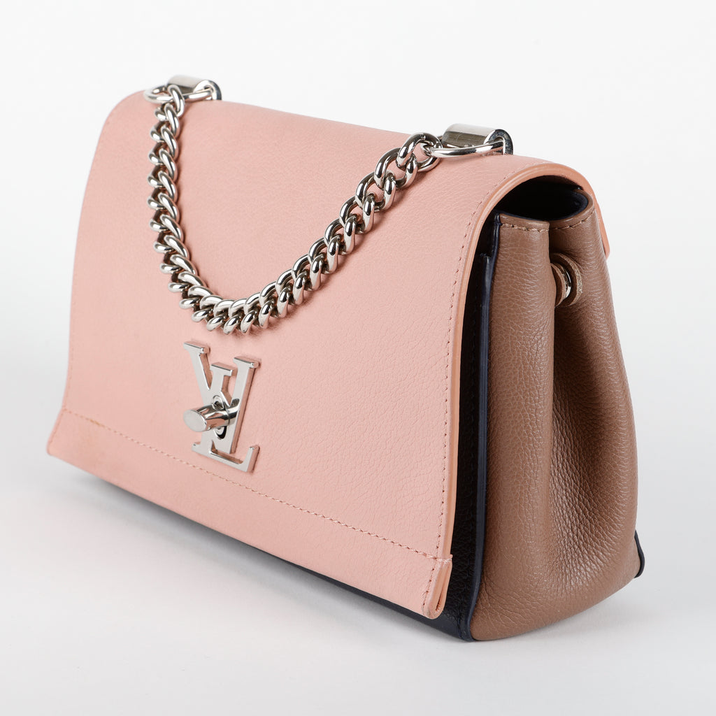 Lock Me BB, Magnolia/Beige/Navy Calfskin