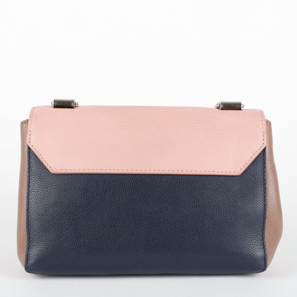 Lock Me BB, Magnolia/Beige/Navy Calfskin