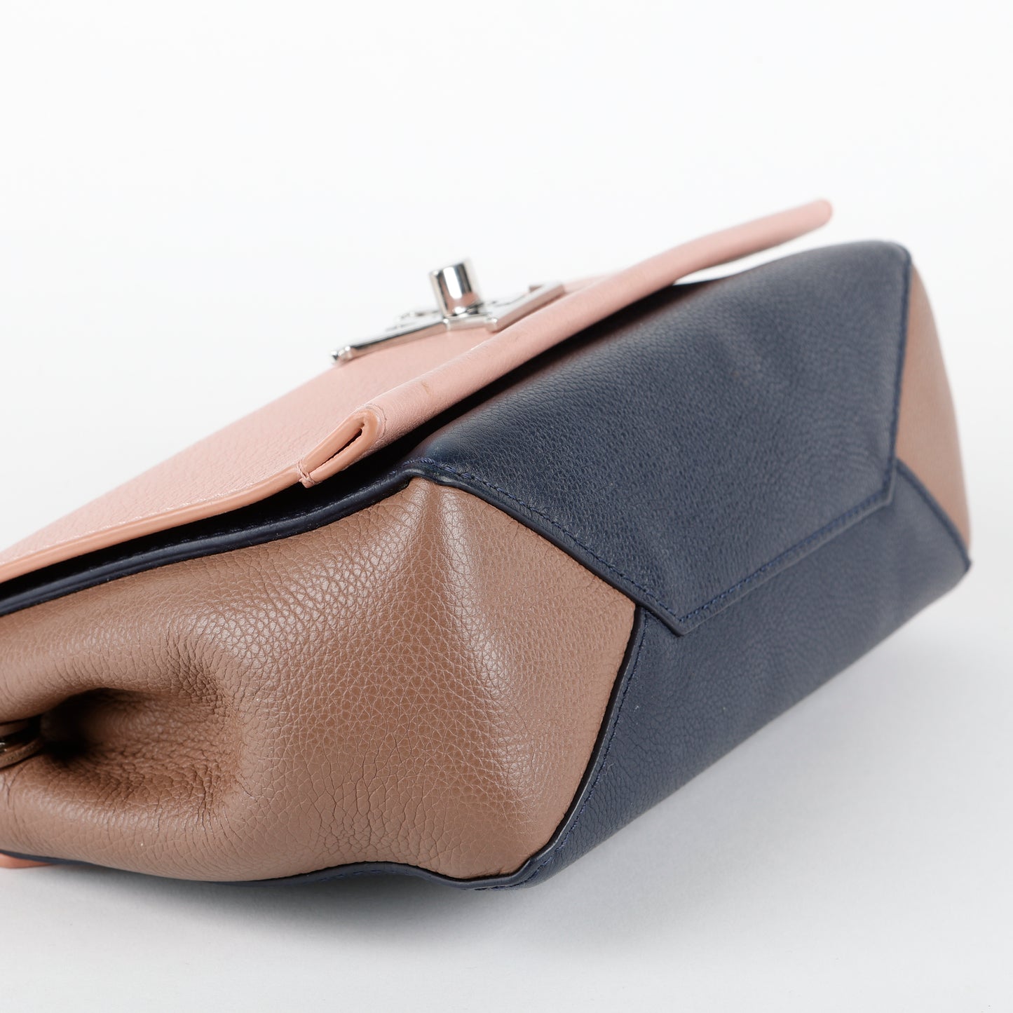 Lock Me BB, Magnolia/Beige/Navy Calfskin