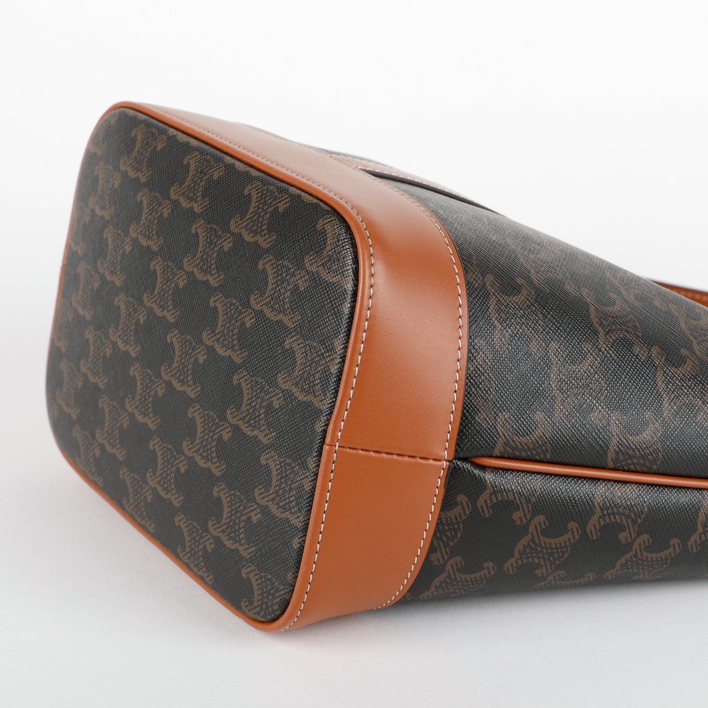Small Bucket Bag, Coated Canvas/Brown