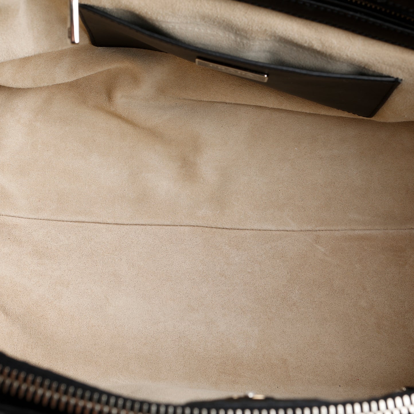 Medium Stitched City Tote, Black Calfskin