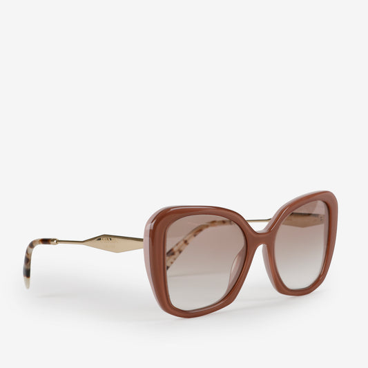 Oversized Cat Eye Sunglasses, Mauvey Pink/Tortoise Shell