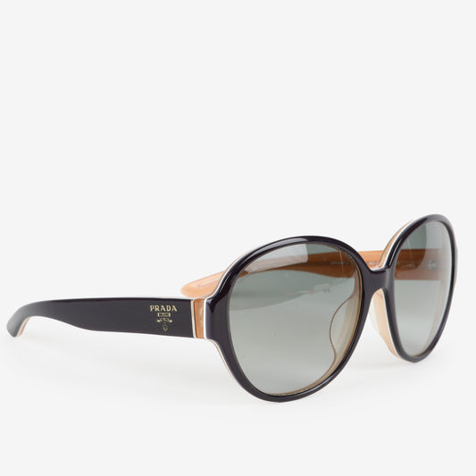 Two Tone Round Sunglasses, Peach/Navy