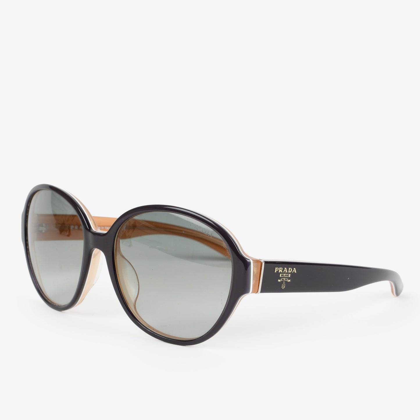 Two Tone Round Sunglasses, Peach/Navy