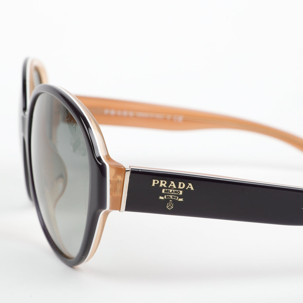 Two Tone Round Sunglasses, Peach/Navy