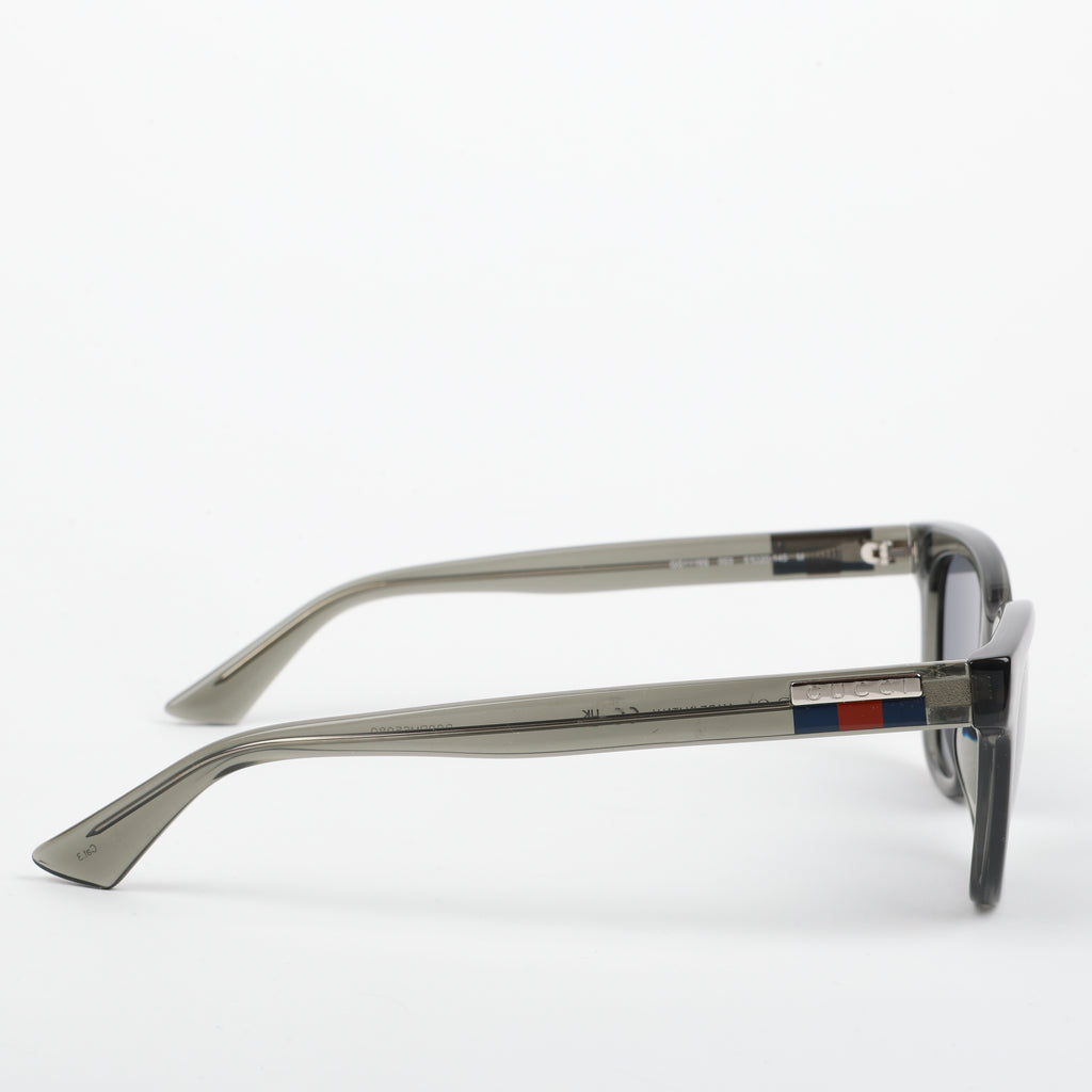 Rectangle Webbed Sunglasses, Dark Grey