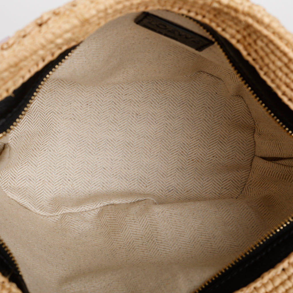 Striped Raffia Crossbody