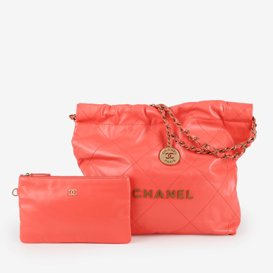 Small 22, Coral Pink Lambskin