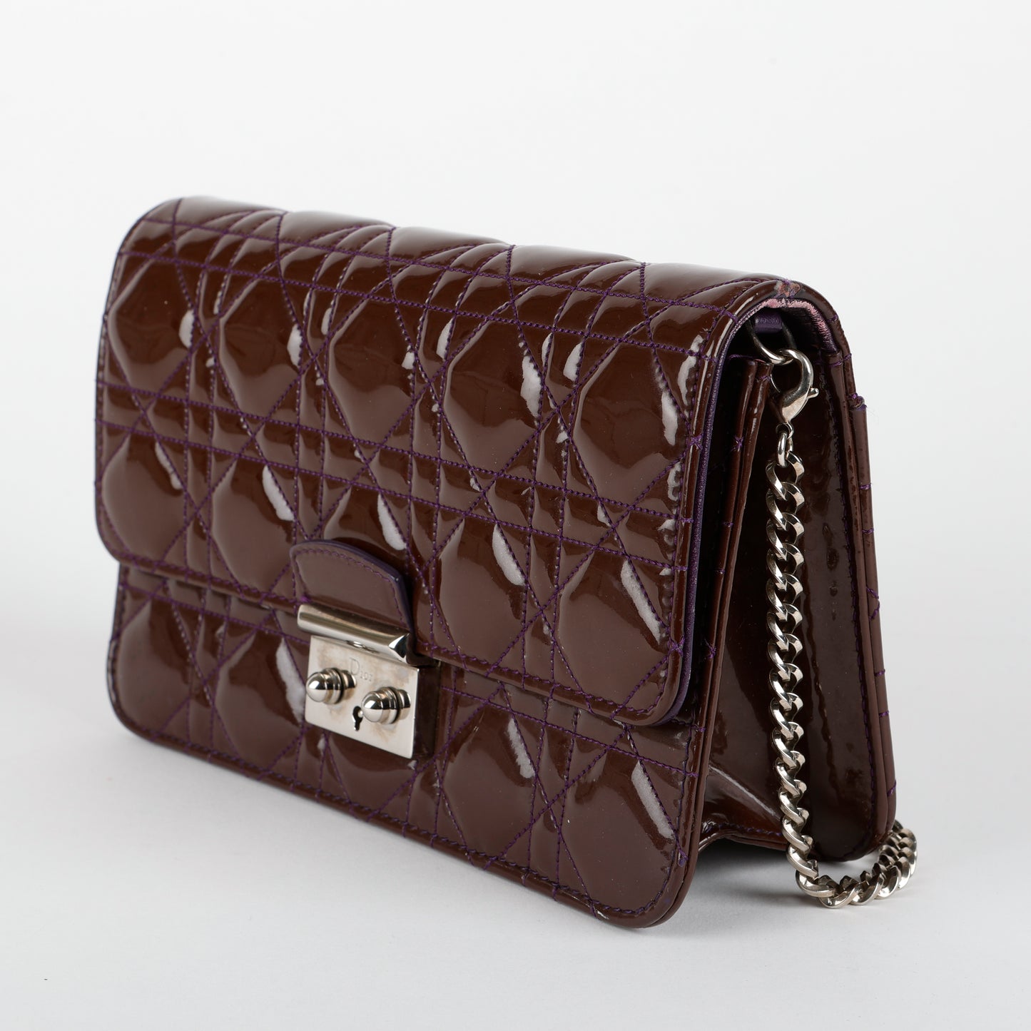 Miss Dior Promenade Pouch, Purple Patent