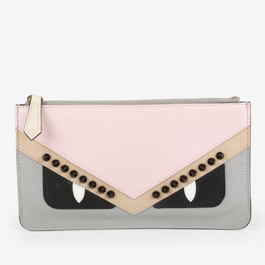 Monster Studded Zip Pouch, Mauve