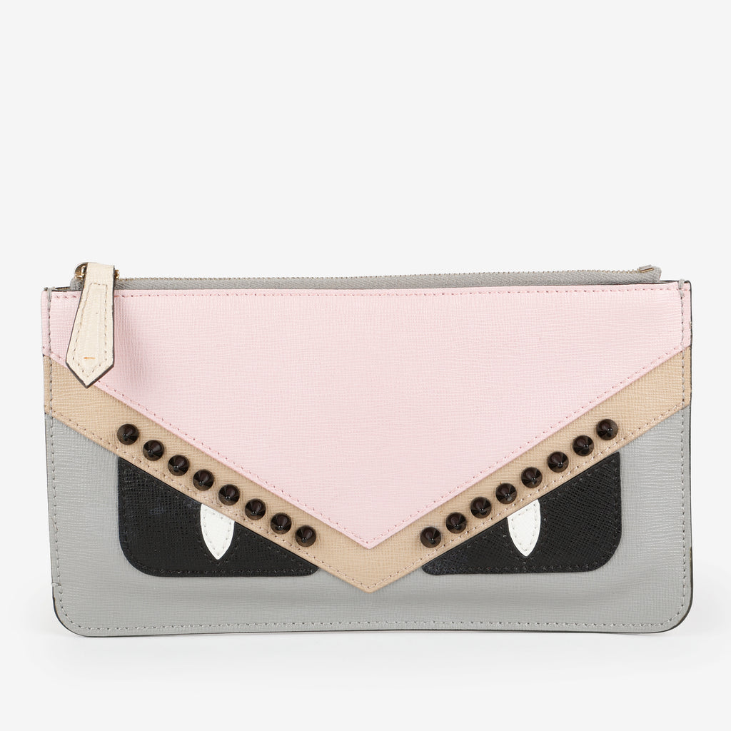 Monster Studded Zip Pouch, Mauve