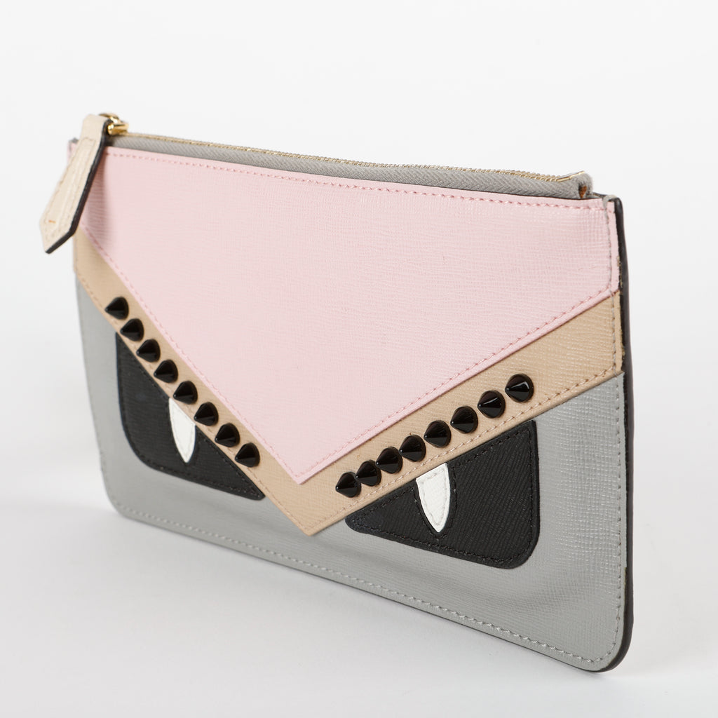 Monster Studded Zip Pouch, Mauve